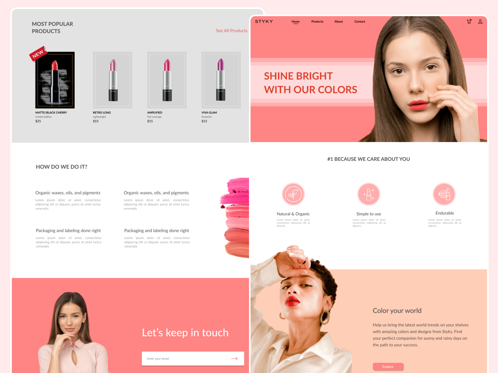 Makeup landing page by Iva on Dribbble