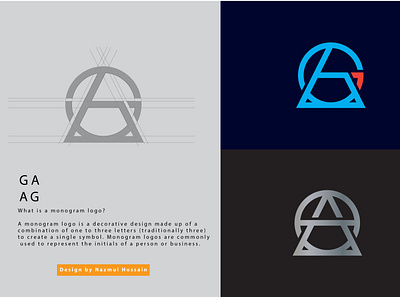 GA AG Letter logo design branding illustration logo logo design logodesign minimalist logo mockup modern monogram logo typography vector