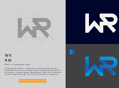RW WR Letter logo design branding letter logo design logo logo design logodesign minimailist minimailist logo monogram logo typography vector