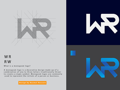 RW WR Letter logo design
