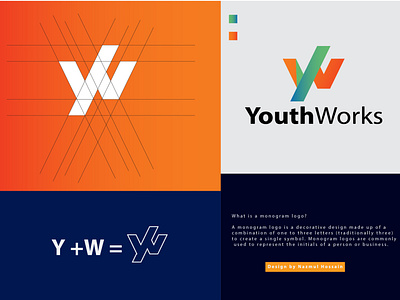 YW YN Letter logo design