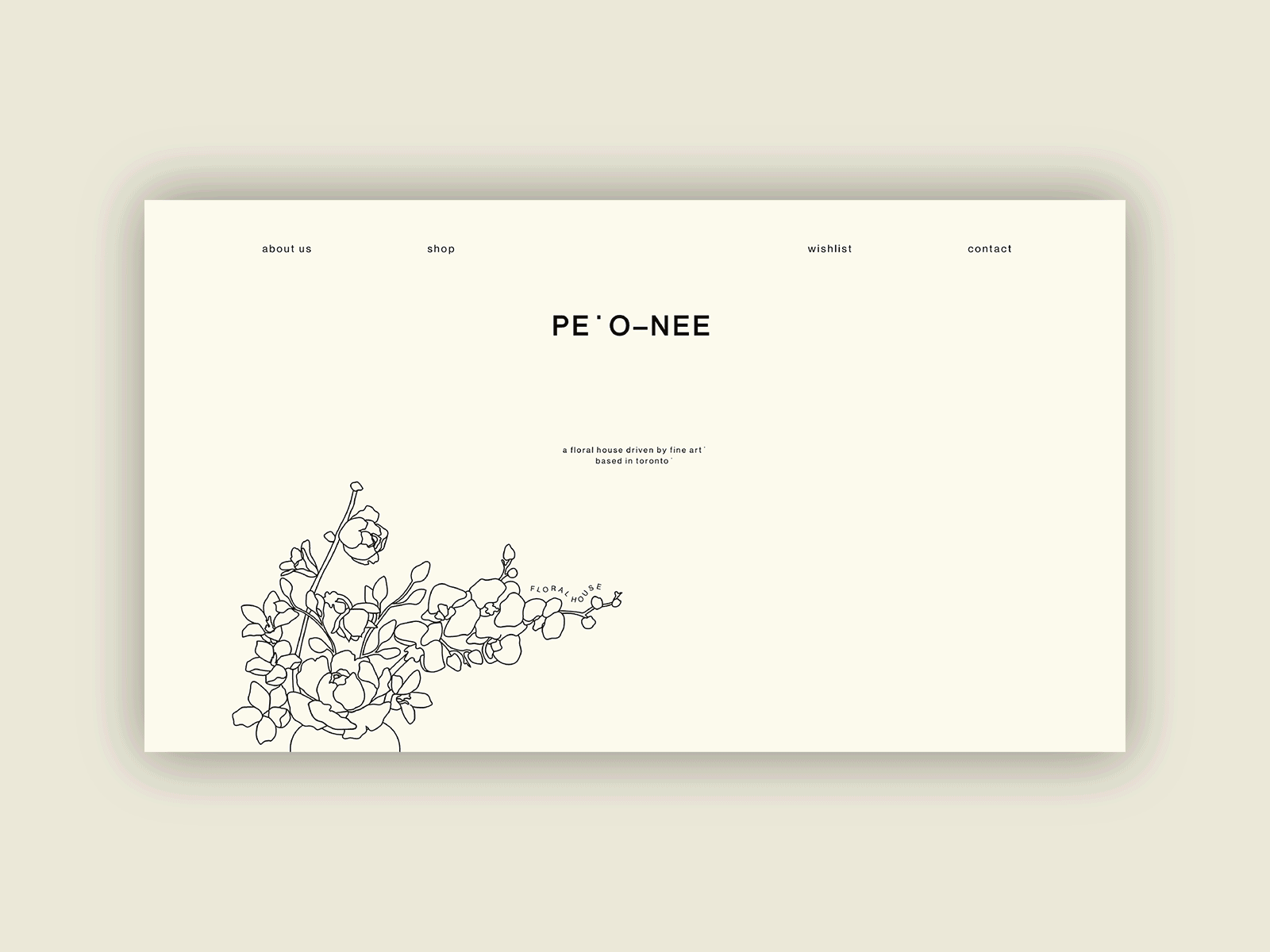 PE˙O–NEE FLORAL HOUSE WEB PAGES I branding copywriting design graphic design illustration logo logo design typography ui ux web design