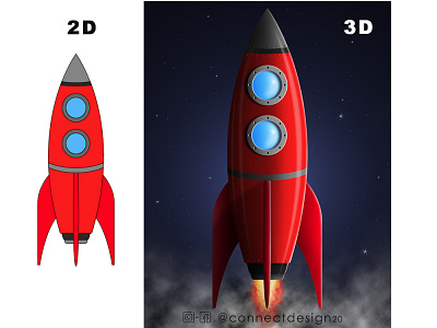 Rocket Vector 2d to 3d