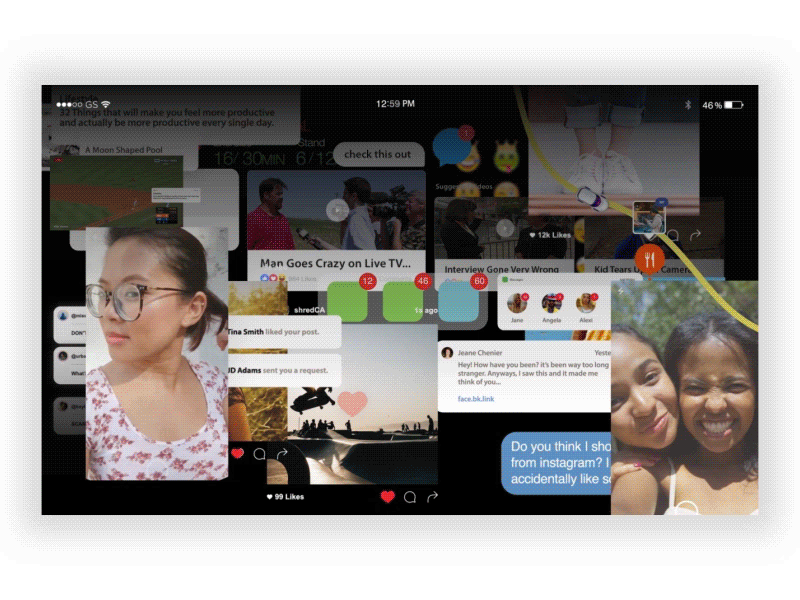 Flipboard — Clutter animation email facebook flipboard gif instagram notification pull to refresh selfie twitter