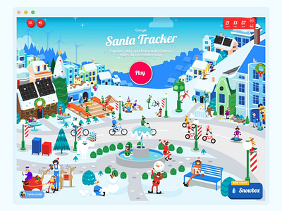 Google Santa Tracker - Desktop animation desktop flat google hero lottie motion santa tracker