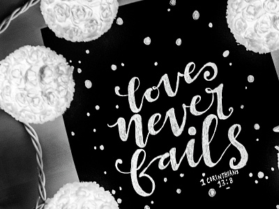 Love Never Fails black and white corinthians fails handlettering love never