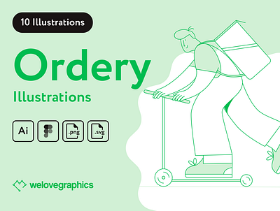 Ordery Delivery Illustrations app courier app delivery design figma illustrations vector website