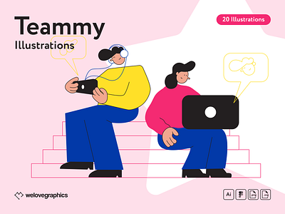 Teammy Illustrations figma help idea illustration illustrator office people team team work teamwork vector