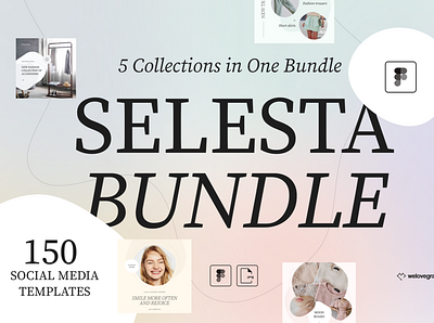 Selesta Social Media Bundle figma instagram instagram banner instagram template media kit pack social social media social media design socialmedia templates