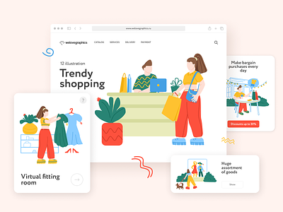 Modny Illustrations cart checkout design figma illustration illustrations illustrator market order pack payment shop shopping vector website