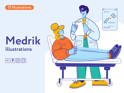 Medrik Illustrations doctor figma health illustration illustrations illustrator medic pack vector website