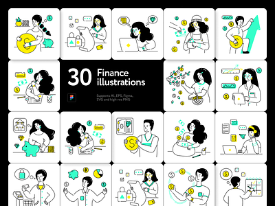 Cutter collection figma finance illustration illustrations illustrator money pack vector website