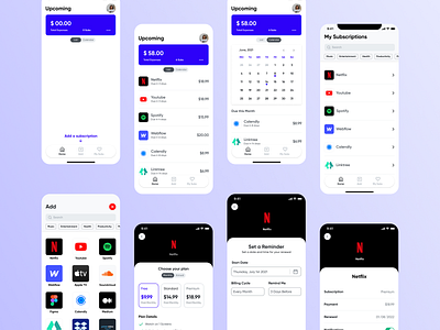 Subbox - Managing your subscriptions app graphic design mobile mobile design mobile ui ui ux uxdesign