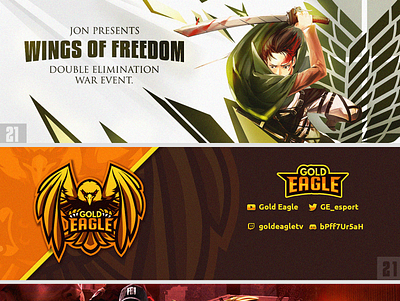 Headers attack on titan brand design headers mascot design twitter