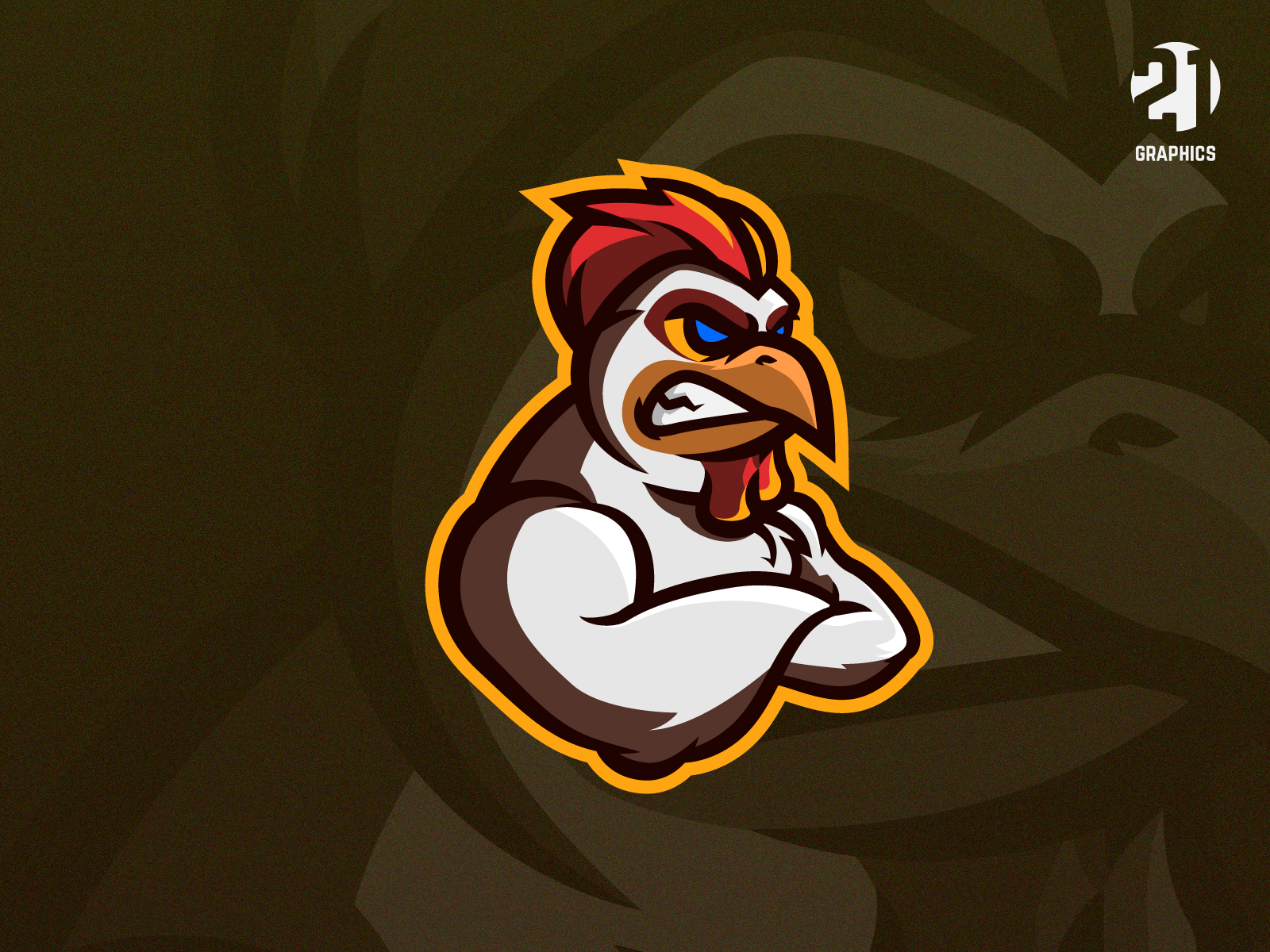 Rooster Mascot by 21Graphics on Dribbble