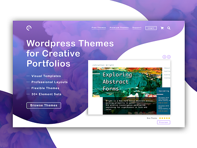 Creative Portfolio's Start Page color gradients home page start page templates themes wordpress