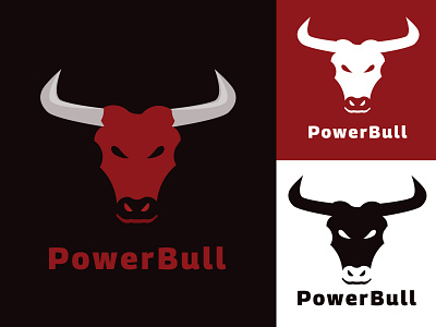 PowerBull logo design concept branding bull logo logo design
