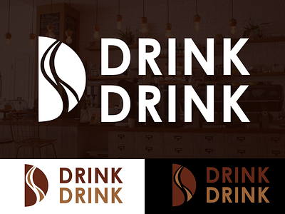 DRINK DRINK logo design brand identity branding coffee coffee logo coffee shop design graphic design logo logo design