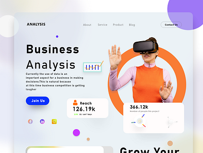 Landing page for business analysis landingpage portfolio portfolio page portfolio site ui uidesign uilanding uiportfolio ux uxdesign