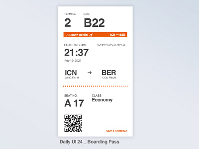 Daily UI 24/100 - Boarding Pass app boarding boarding pass dailyui dailyuichallenge design digital flat mobile travel ui ux web website