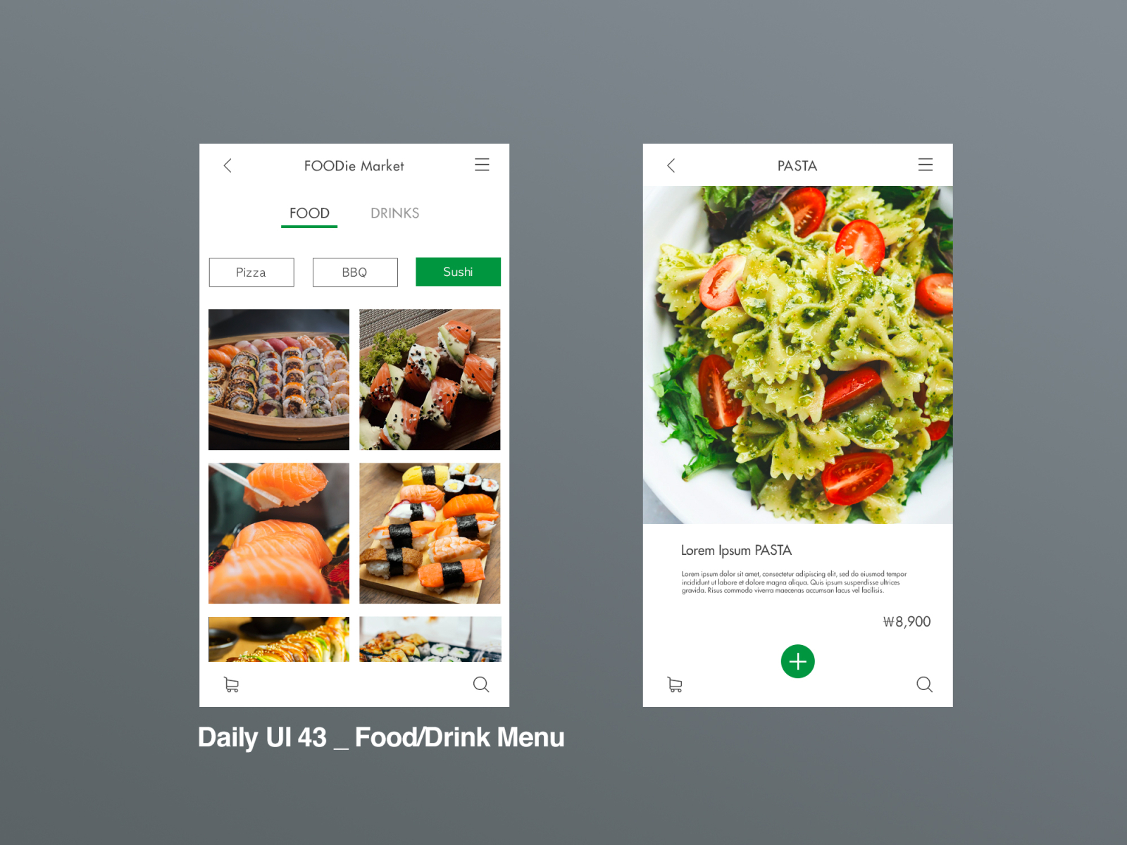 Daily UI 43/100 - Food/Drink Menu by EunsilYU on Dribbble