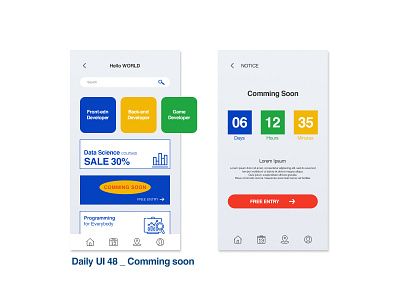 Daily UI 48/100 - Comming soon app comming soon dailyui dailyuichallenge design digital flat mobile ui ux web website