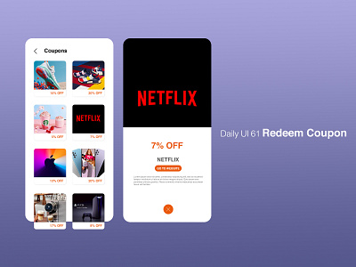 Daily UI 61/100 - Redeem Coupon app coupon dailyui dailyuichallenge design mobile redee redeem redeem coupon ui ux web website