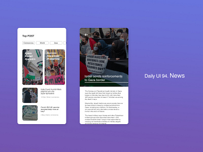 Daily UI 94/100 - News app dailyui dailyui 001 dailyuichallenge design mobile news ui ux web website