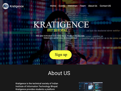 Kratigence Redesign design ui web