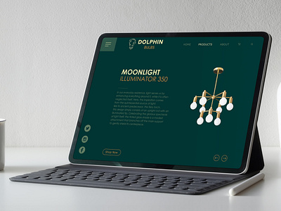 Dolphin Bulbs Landing page tablet mockup