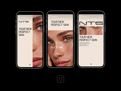 NTS skincare. Instagram stories design