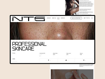 NTS skincare. Article page clean design desktop minimal site ui ui ux ui design uidesign uiux ux web