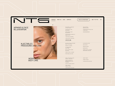 NTS skincare. Services page clean design desktop minimal services site typography ui ui ux ui design uidesign uiux ux web