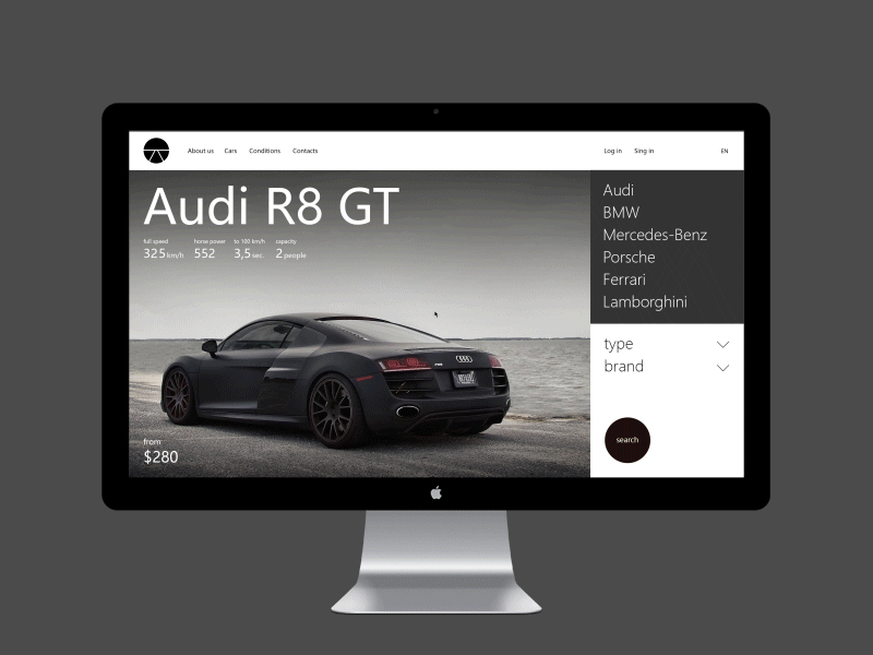 Auto LUX black desktop fullscreen minimal minimalism motion promo pure site ui ux web