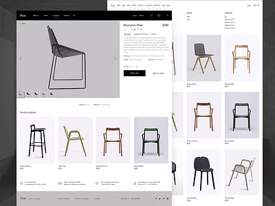 Haas furniture. clean design desk desktop ecommerce furniture shop store ui ux web webdesign