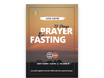 Church Poster/Prayer & Fasting design icon illustration logo typography