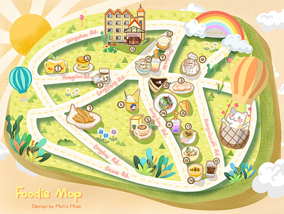 food map in Qingdao design illustration
