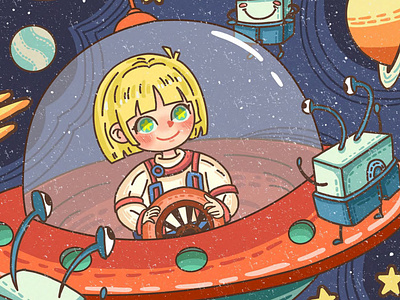 A child exploring the stars