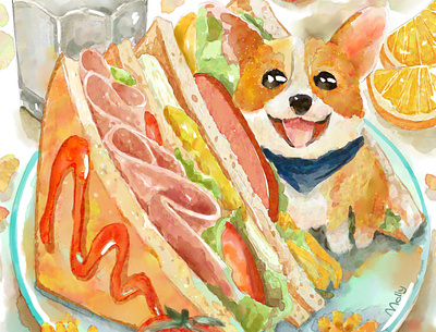 Illustration Puppy Sandwich illustration photoshop puppy sandwich