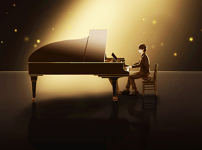 Illustration Play the Piano illustration photoshop piano stage