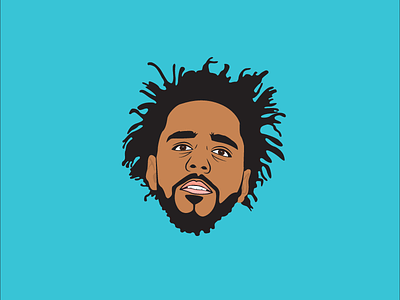 J. Cole artist flat hip hop illustration illustrator j. cole music portrait vector