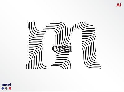 merci (experiment 2) - Adobe Illustrator 3d design graphic design logo minimal typography