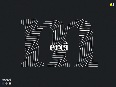 'merci' (experiment 3) - Adobe Illustrator 3d design graphic design logo minimal typography