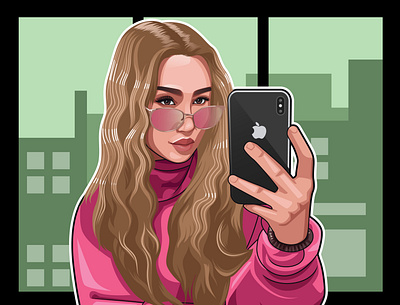 Vector portrait GTA style avatar cartoon cartoonportrait design illustration vector vectorface vectorportrait