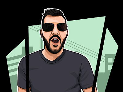 Vector or cartoon portrait with GTA style avatar