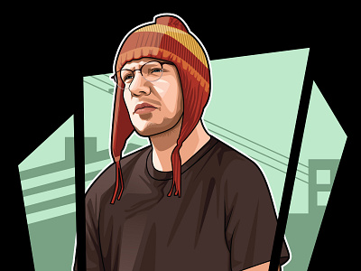 Vector or cartoon portrait with GTA style avatar