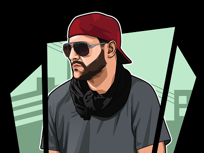 Vector or cartoon portrait with GTA style avatar