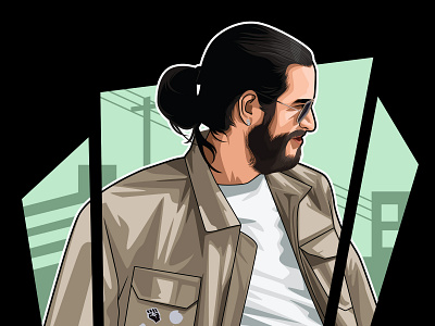 Vector or cartoon portrait with GTA style avatar