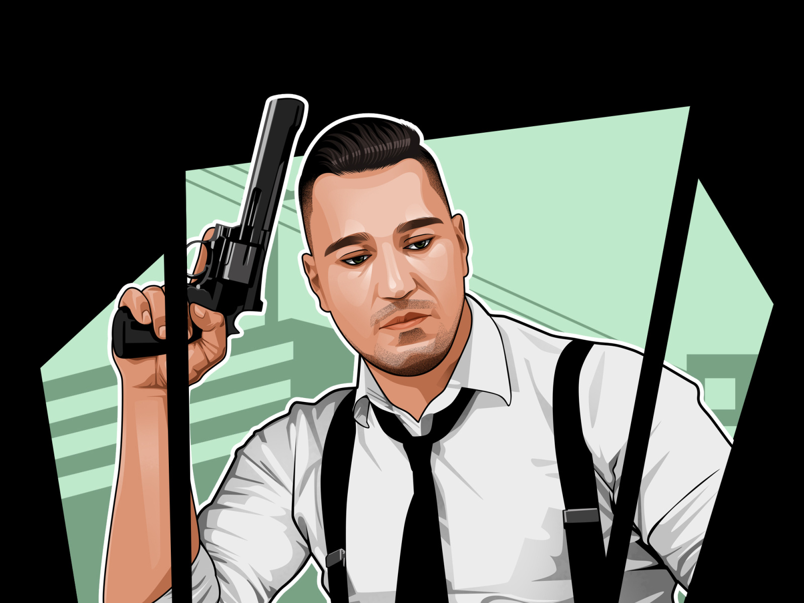 Vector or cartoon portrait with GTA style by ojik atscik on Dribbble