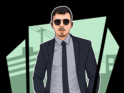 Vector or cartoon portrait with GTA style avatar